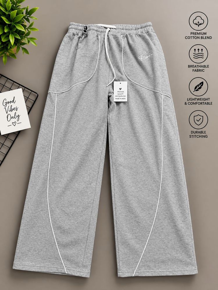 Gray Wide Leg Sweatpants