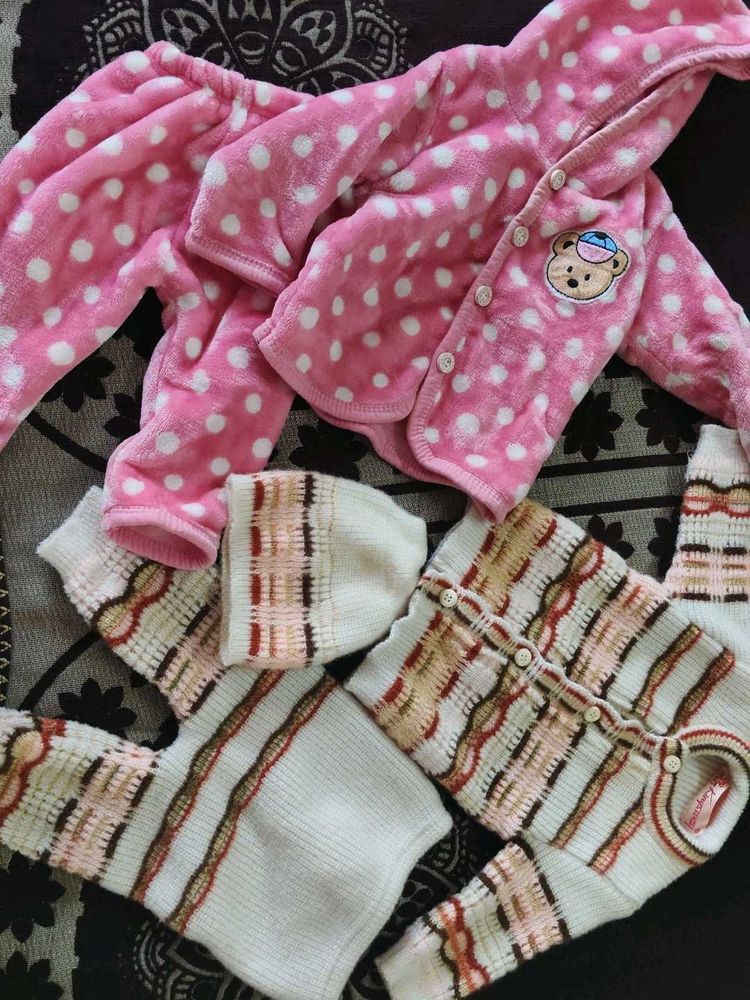 Cute Pink Polka Dot Baby Set