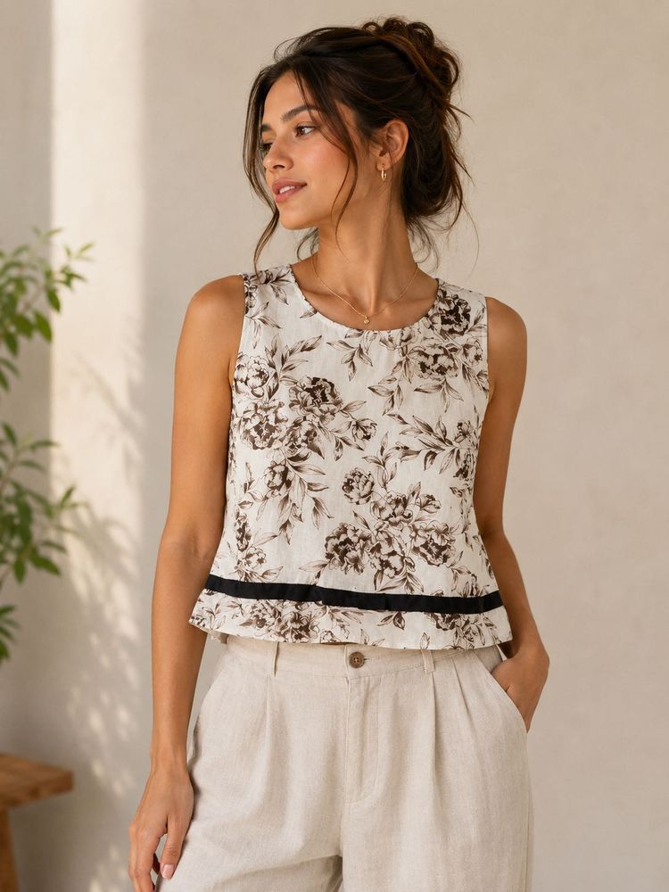 LOFT Floral Print Sleeveless Top