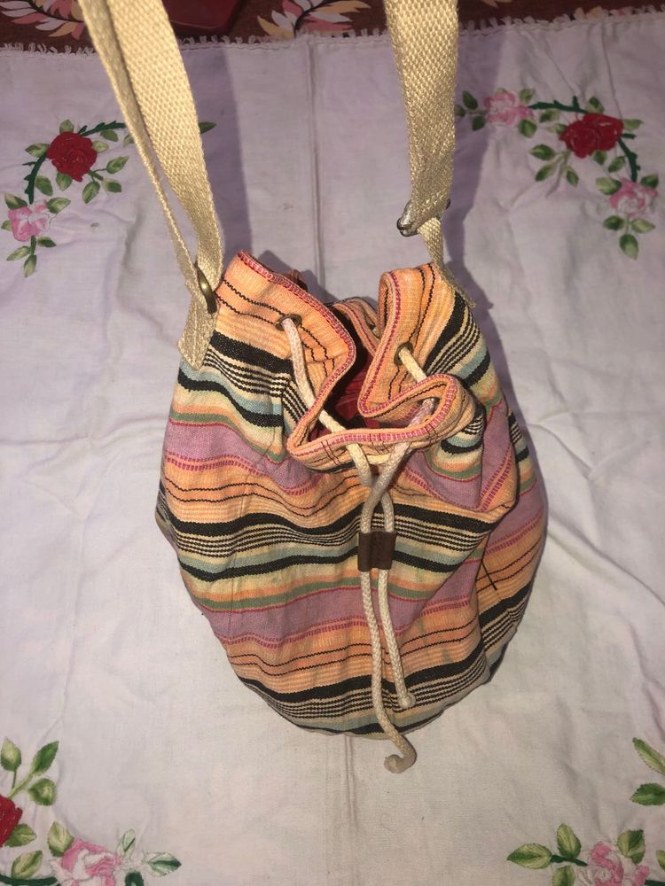 limited time Striped Drawstring Hobo Bag if you go