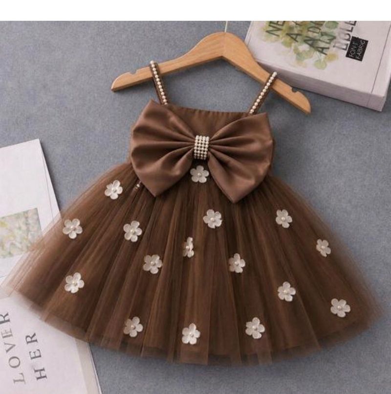 Brown Tutu Dress with Big Bow