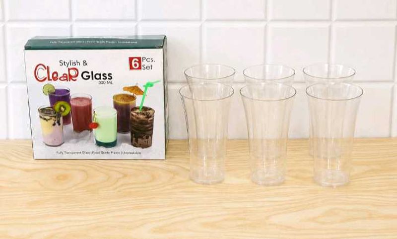 Stylish &amp; Clear Glass 300 ML, 6 Pieces Set