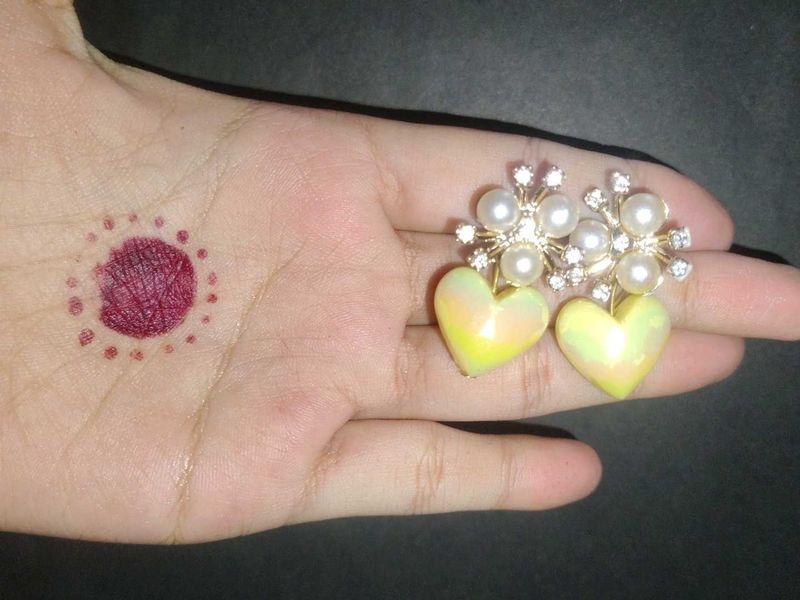Heart &amp; Pearl Earrings