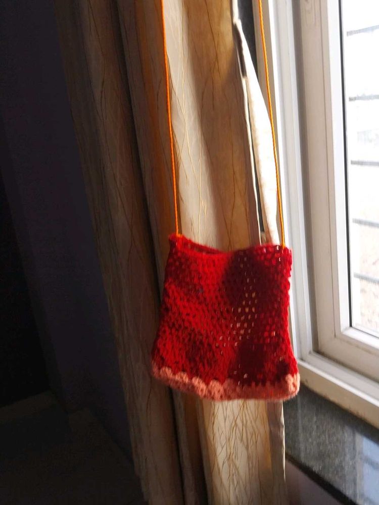 Handmade Red Crochet Bag