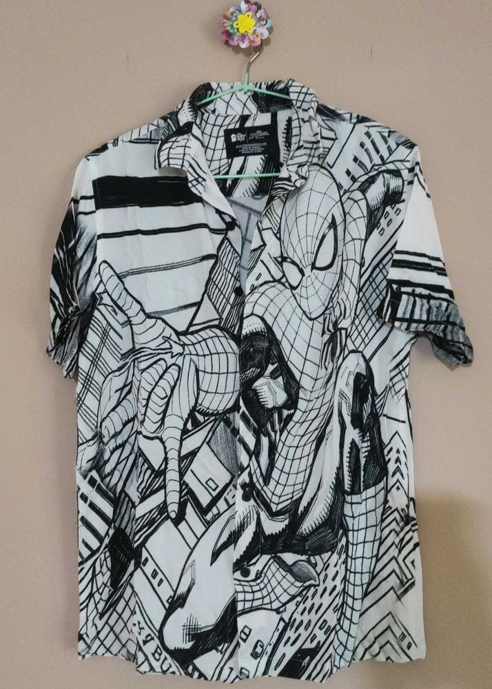Spider-Man Graphic Print Short Sleeve Shirt