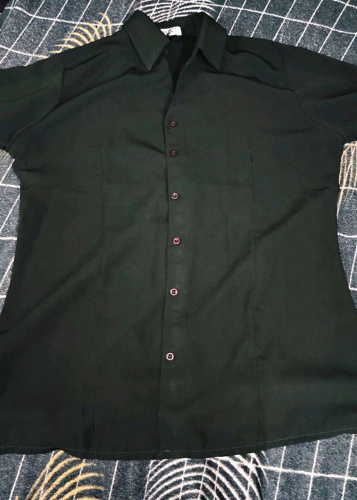 Classic Dark Green Button-Up Shirt