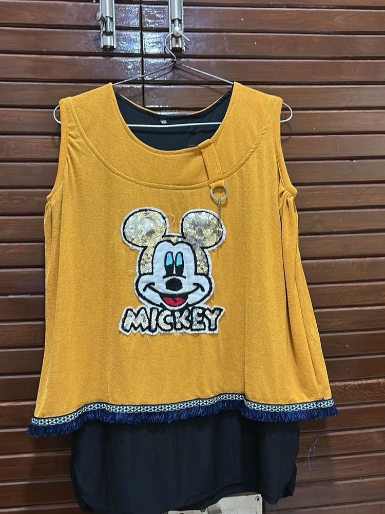 Cute Mickey Mouse Sleeveless party top upto 3xl