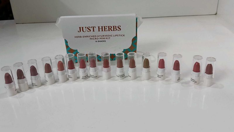 Just Herbs Brand New 16 Lipstick Set
