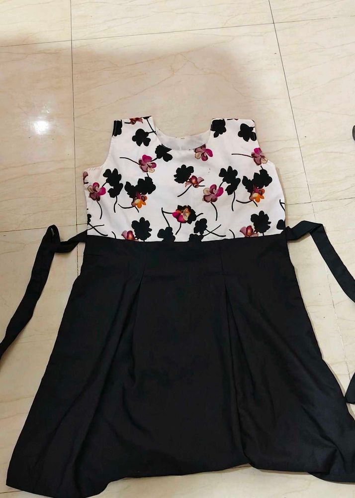 Floral Top Black Skirt Dress