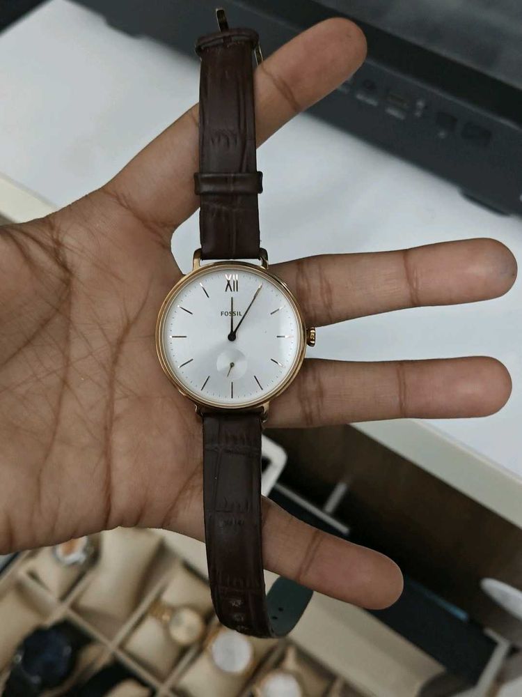 Fossil Watch with Brown Leather Strap