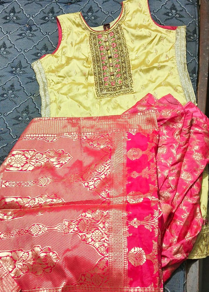 Patiala Suit With Dupatta And Pyjama