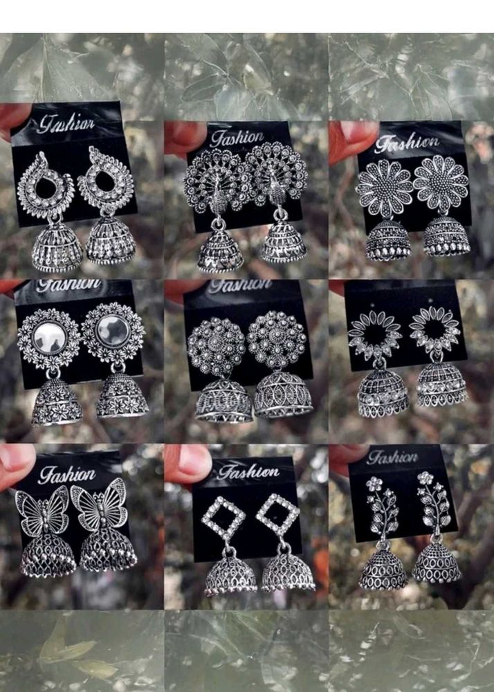 Designer Jhumka Earrings Set of 9
