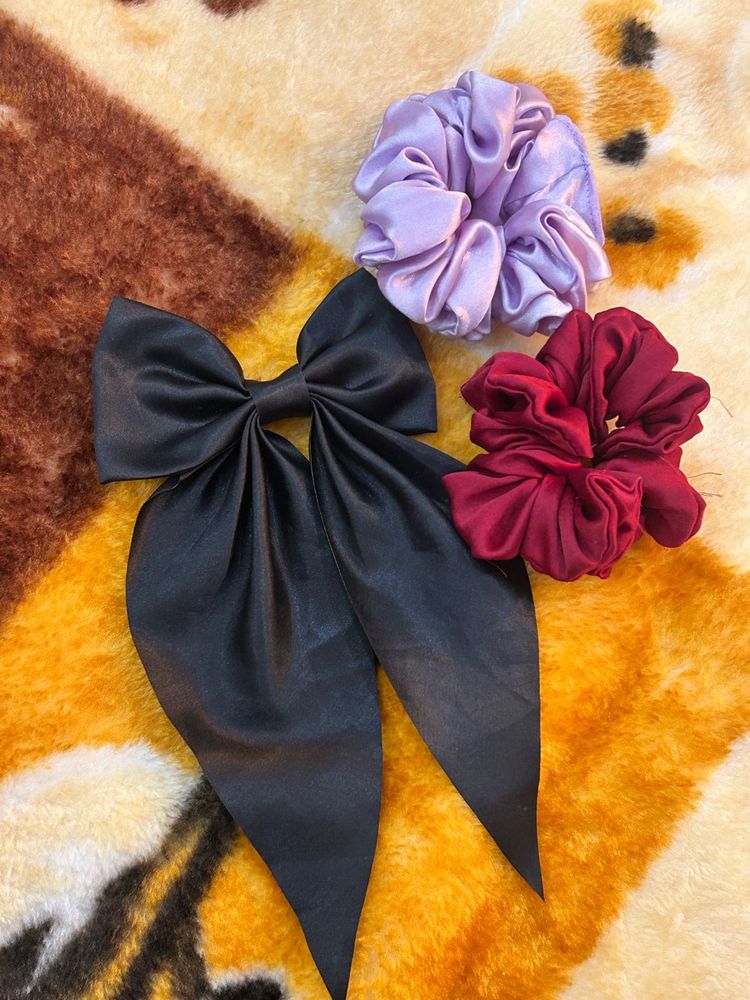 2 Scrunchies And 1 Bow