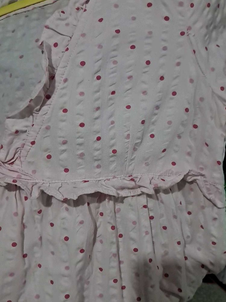 Cute Pink Polka Dot Top
