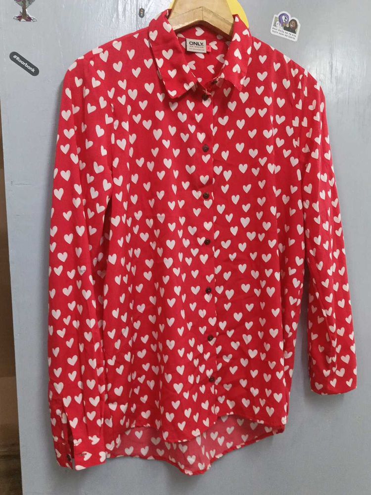 ❤️Valentine's day Red Heart Print Shirt - ONLY