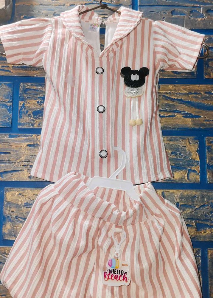 Cute Striped Top &amp; Skirt Set