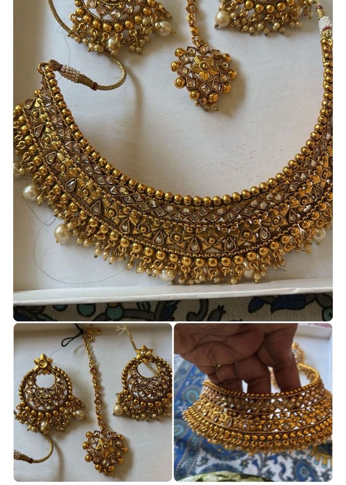 Exquisite Gold Kundan Bridal Jewelry Set