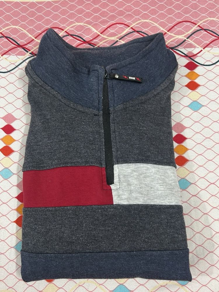 Men's Color Block Quarter Zip Sweater
