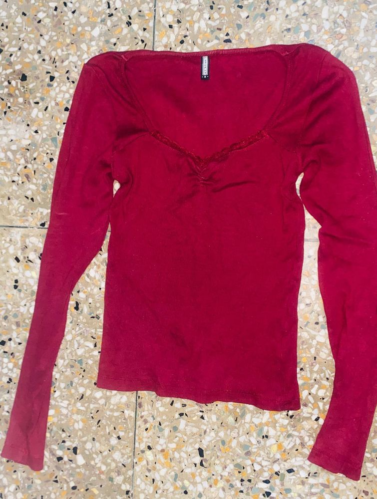 Solid Sweetheart Neck full Sleeves R