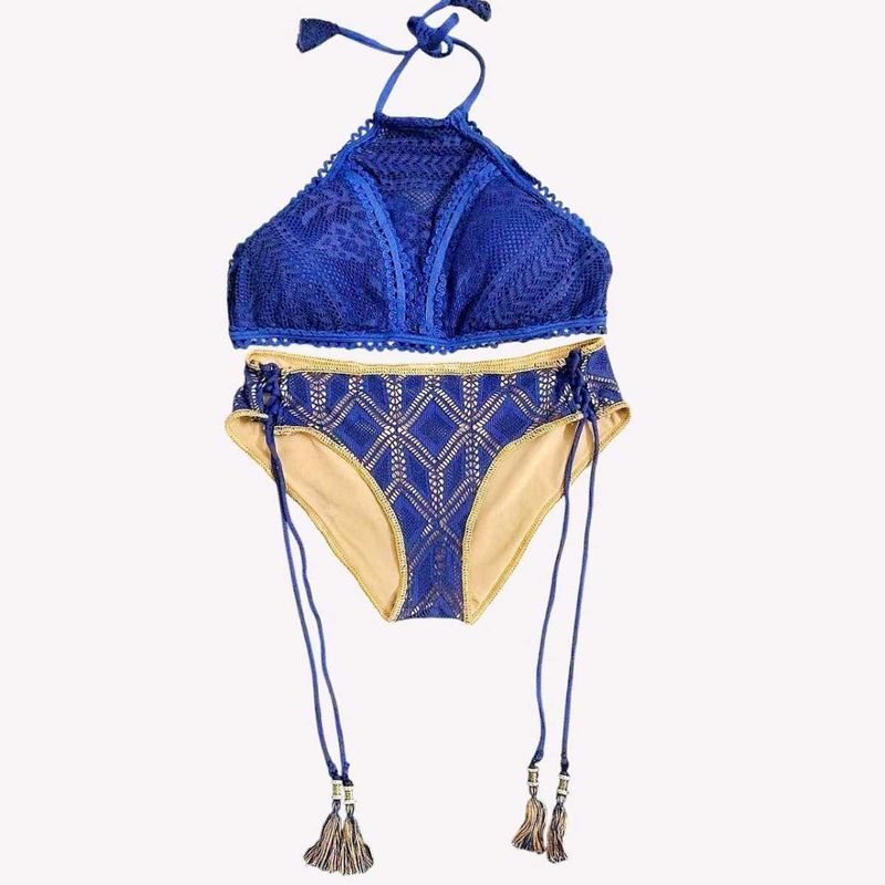 Boho Blue Crochet Bikini Set