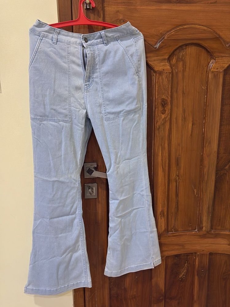 dolce crudo Light Wash Flare Jeans