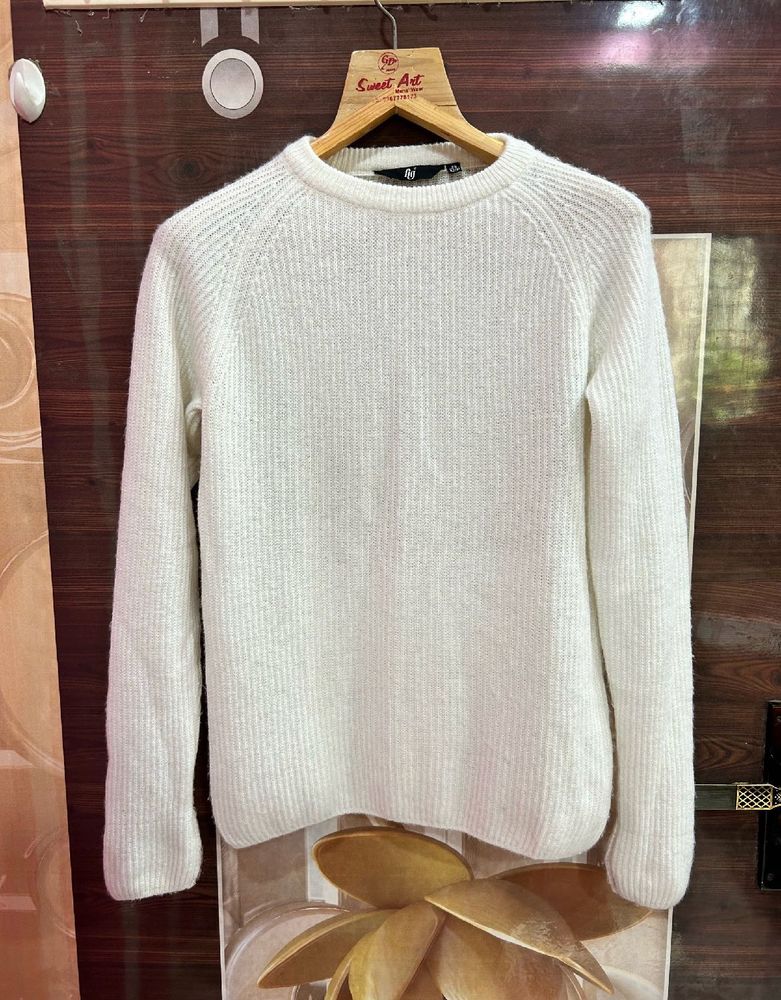 Cozy White Knit Sweater