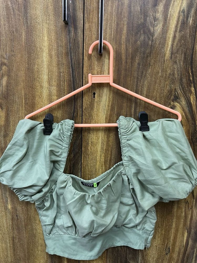 Stylish Puff Sleeve Crop Top