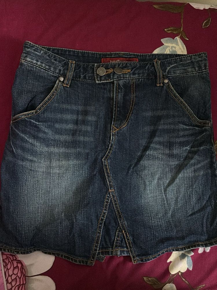Classic Blue Denim Skirt