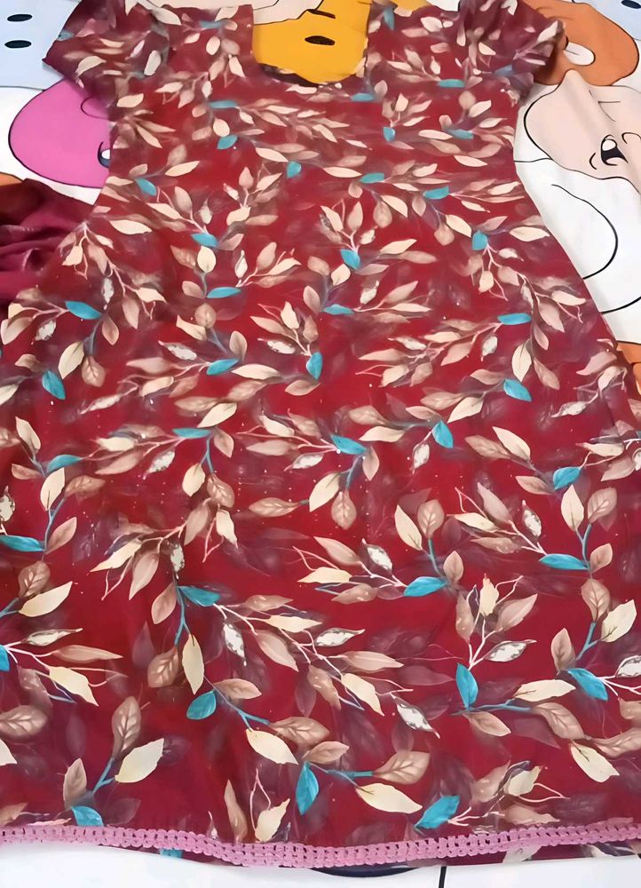 Red &amp; White Kurta Set