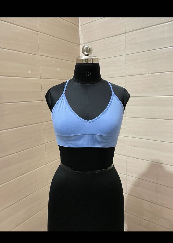 Forever 21  Light Blue Ribbed Sports Bra