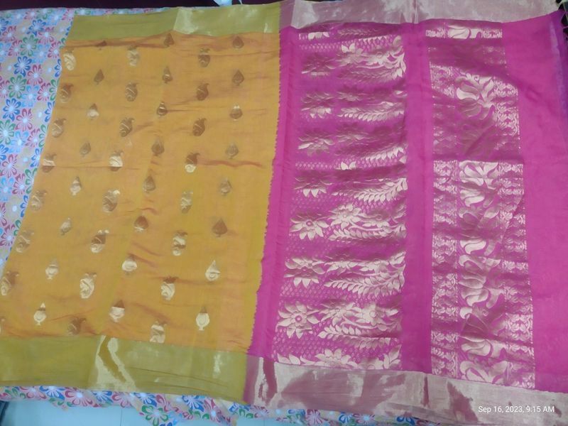 Silk Cotton Saree Without Blouse