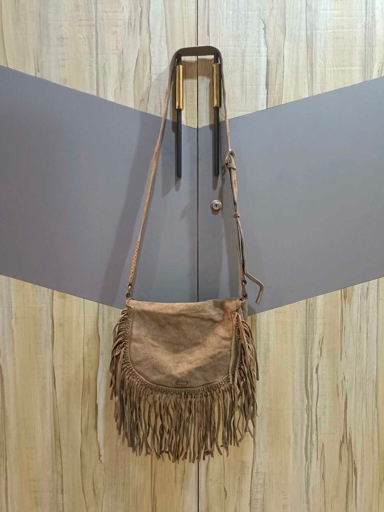 Fringed Suede Crossbody Bag