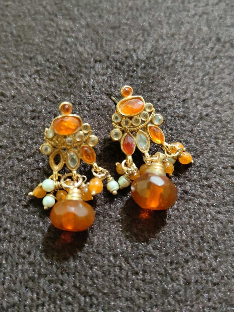 Orange Dangle Earrings