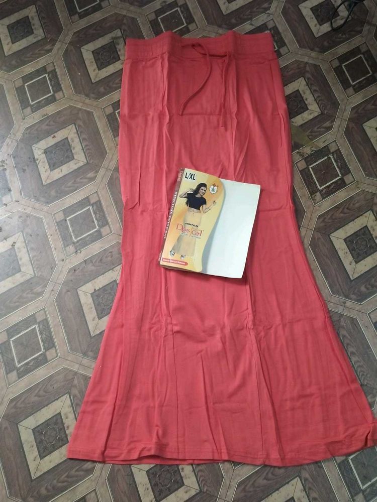 Women's Red Cotton Petticoat Skirt