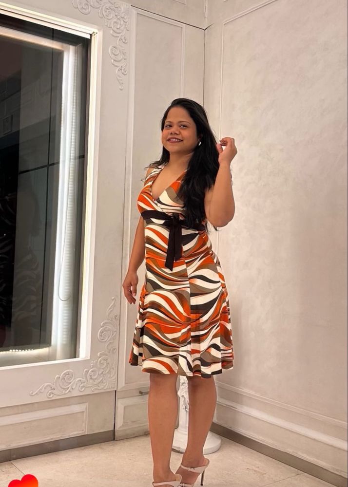 Retro Swirl Halter Dress