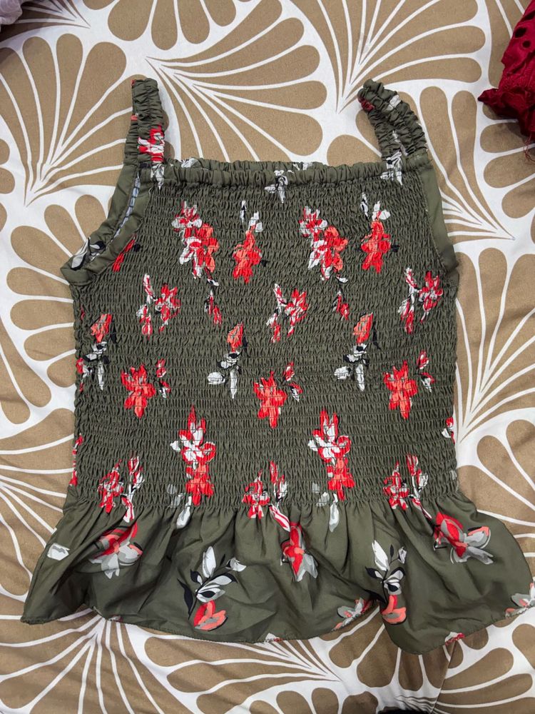 Chic Floral Smocked Camisole Top