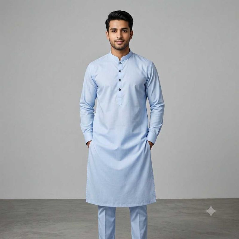 Men's Light Blue Kurta Set