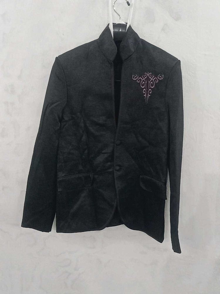 Purple Embellished Blazer