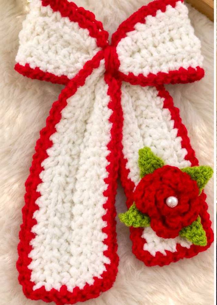 Handmade Crochet hair clip with Rose Detail