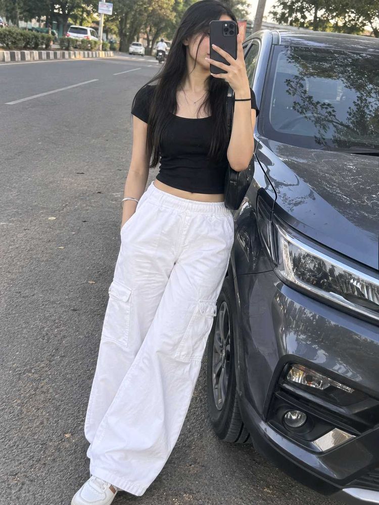 Chic White Cargo Pants