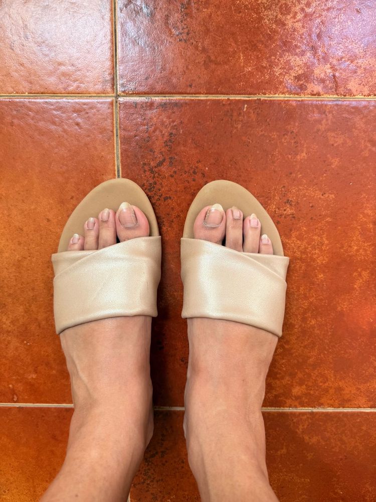 Stylish Cream Slip-Ons- FLAT 199