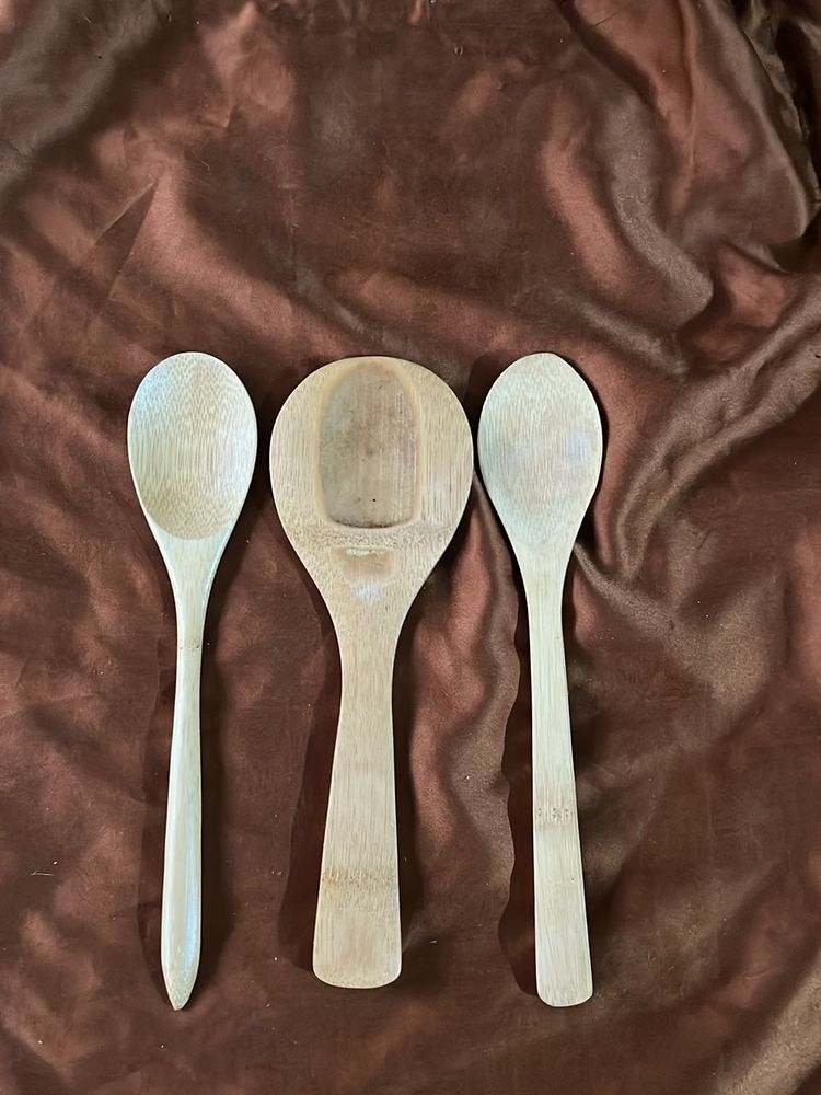 Rakhi Gift - Bamboo Cooking Spoon Set
