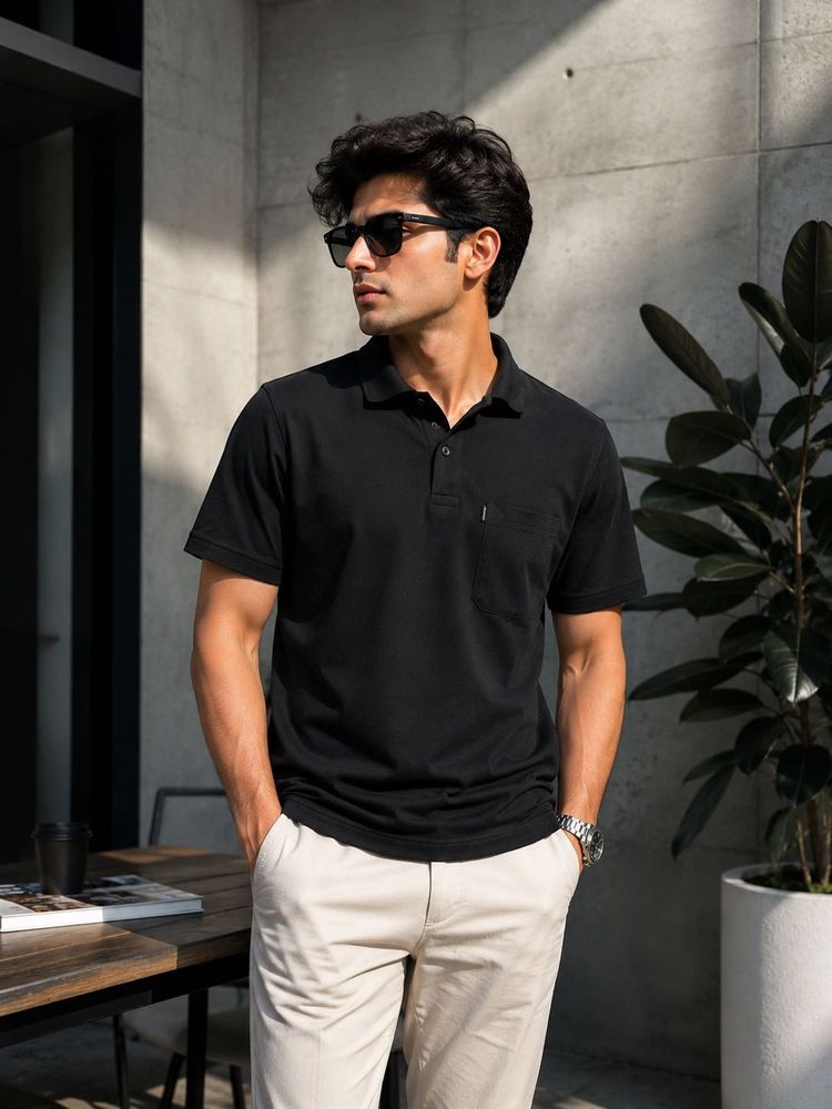 Classic Black Polo T-Shirt