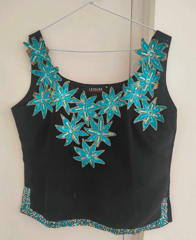 Black Blouse/ Top with embellishment