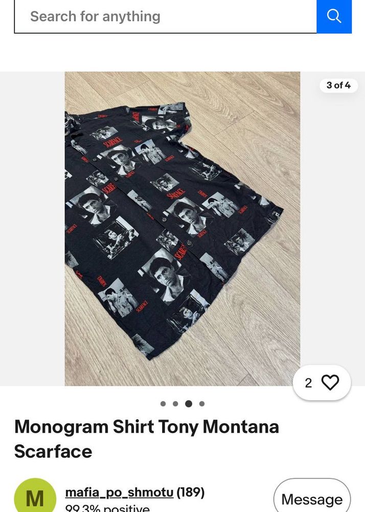 H&amp;M Tony Montana Shirt Scarface Orignal