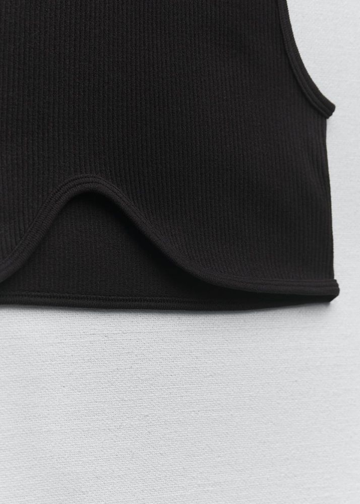 Black Ribbed Sleeveless Tank Top NEVRR WORN