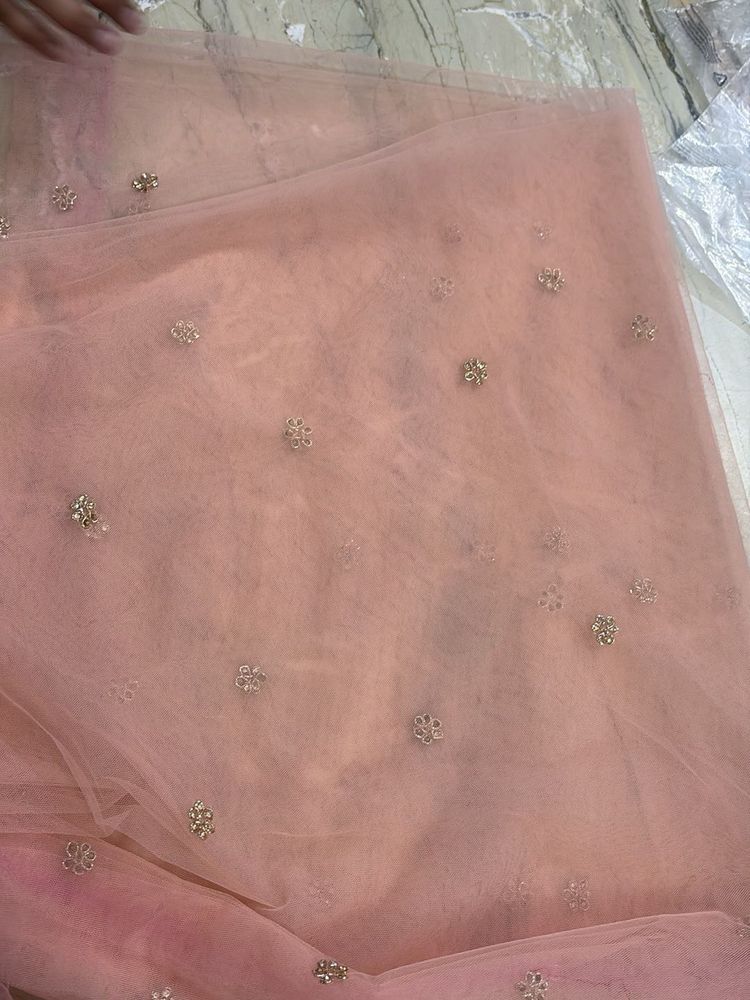 Beautiful Peach Embellished Dupatta
