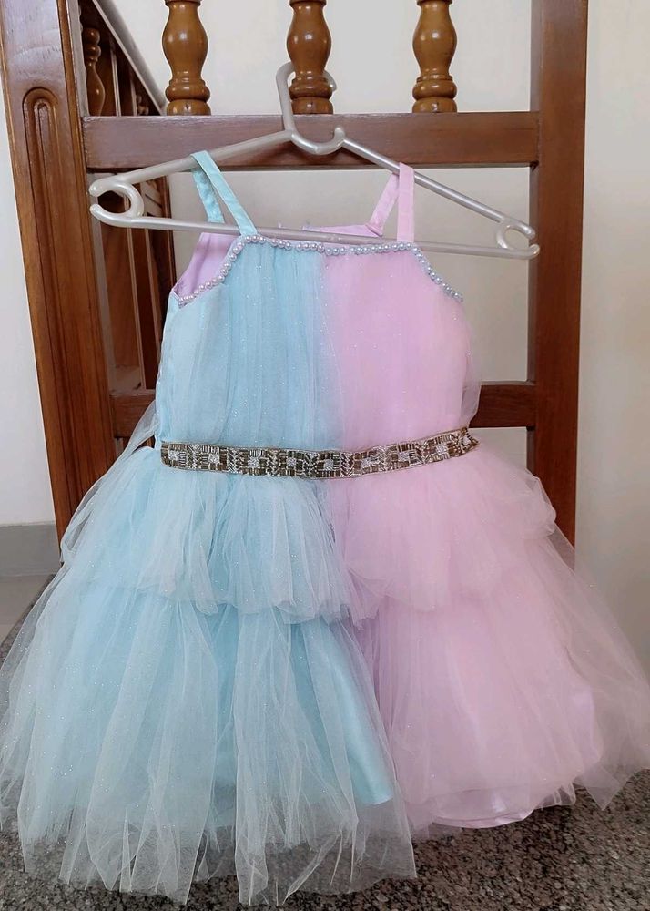 Cute Two-Tone Girls Dress