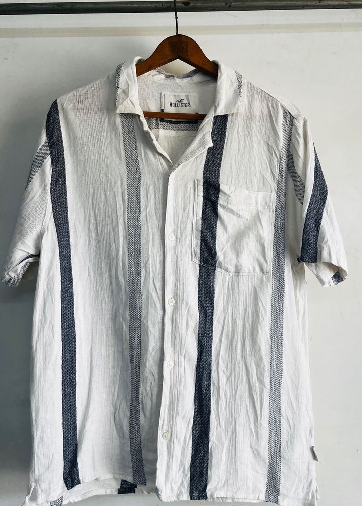 HOLLISTER Men's Striped half Sleeve Shirt