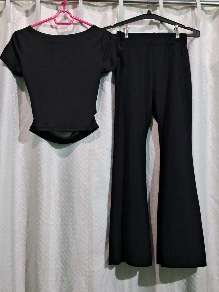 Chic Black tops and pant combo.